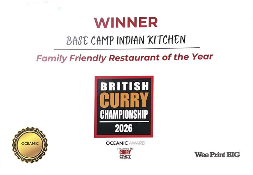 Winner : Family Friendly Restaurant of the Year : BRITISH CURRY CHAMPIONSHIP